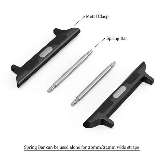 Alt view image 5 of 7 - Stainless Steel Connector Replaceable Metal Connection Adapter with Replacement Tool for Apple Watch Bands (Straps 20mm-22mm) (2 pairs (Black+Silver), 38/40/41/42(Series 10)mm + 20mm Spring Bar)