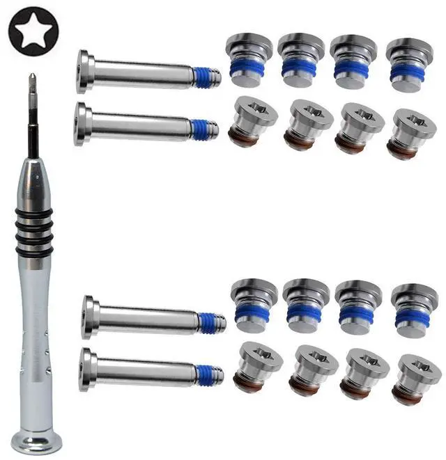 Main image of 2 Sets Replacement Screws with Screwdriver for MacBook Air 13 inch A1369 A1466 2010 to 2017 MacBook pro Screws, Unibody Bottom Case Cover P5 Pentalobe Repair Replacement Tool Kit Notebook Laptop