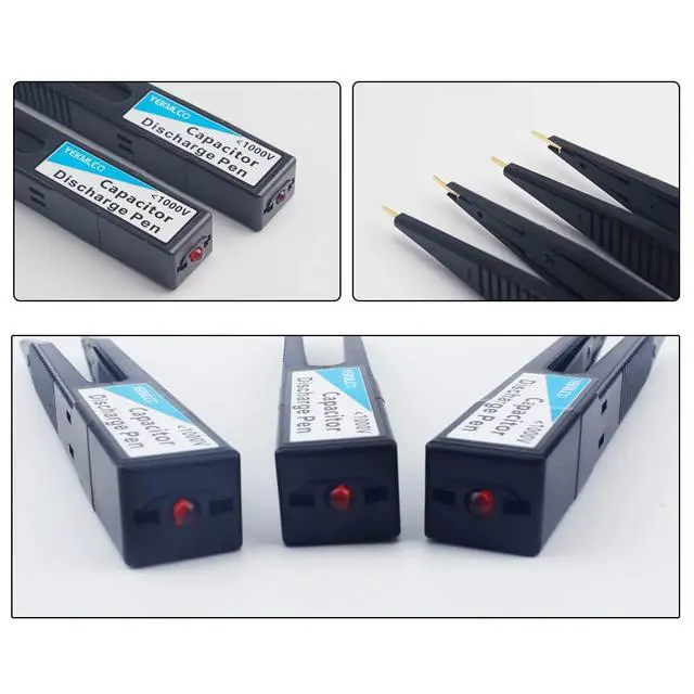 Alt view image 5 of 7 - Capacitor Discharge Pen, FDB1, 10-1000V, Rectangular, Metal, Fast Discharging, High Voltage Repair Tool