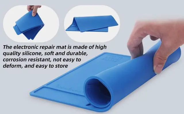 Alt view image 6 of 7 - Heat Insulation Silicone Repair Mat with Scale Ruler and Screw Position for Soldering Iron, Phone and Computer Repair Size: 14 x 10 Inches (H-201)