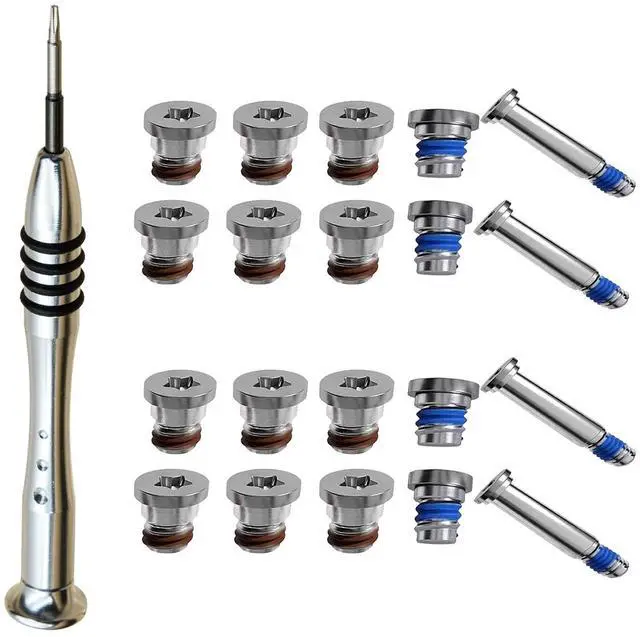 Main image of 2 Sets Replacement Screws with Screwdriver for MacBook Air 13 inch A1369 A1466 2010 to 2017, Unibody Bottom Case Cover P5 Pentalobe Repair Replacement Tool Kit Notebook Laptop PC Computer Screw