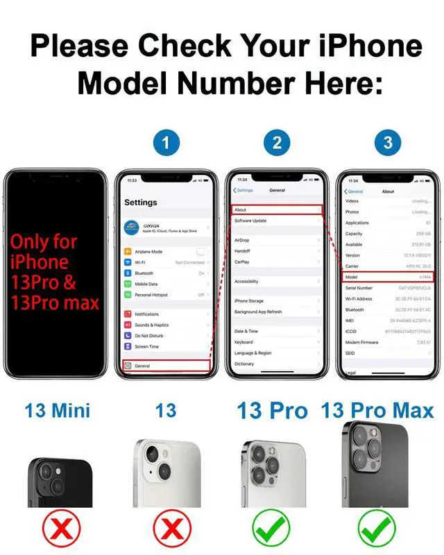 Alt view image 2 of 6 - Camera Lens Covers Replacement for iPhone 13 Pro & 13Pro Max Back Camera Len Glass Replacement with Double-sided Adhesive & Repair Tool Kit (For 13Pro/13Pro Max)