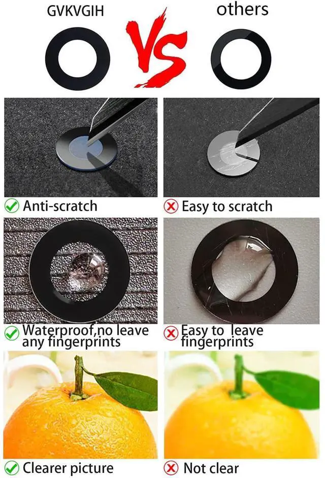 Alt view image 3 of 6 - Camera Lens Covers Replacement for iPhone 13 Pro & 13Pro Max Back Camera Len Glass Replacement with Double-sided Adhesive & Repair Tool Kit (For 13Pro/13Pro Max)