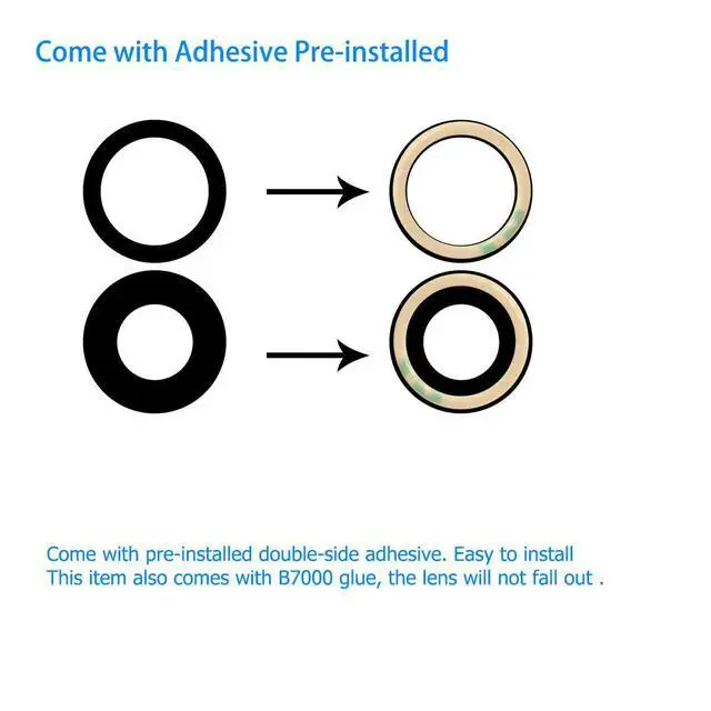 Alt view image 4 of 7 - 2 Packs Rear Camera Lens Glass Replacement Kits for iPhone 16 & 16 Plus Pre-Installed Adhesive with Installation Manual and Repair Tools