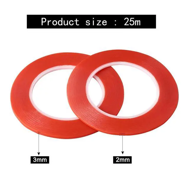 Alt view image 2 of 6 - 2 Rolls (2mm/3mm x 25m) LCD Repair Tape Phone Repair Tape LCD Touch Screen Repair Tape Phone Screen Adhesive Tape with and 1 Tweezers for Cell Phone, iPad, Tablets, Laptops, Camera