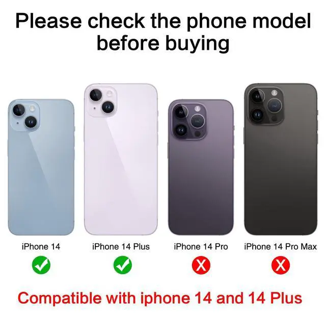 Alt view image 2 of 6 - 2PCS Back Rear Camera Lens Glass Replacement for iPhone 14 and 14 Plus Camera Glass Lens Replacement with Pre-Installed Adhesive + Repair Tool Kit + Installation Manual