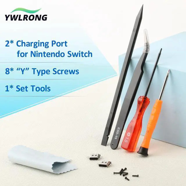 Alt view image 7 of 7 - 2 Pack for Nintendo Switch Charging Port Replacement For Nintendo Switch Dock Connector NS Switch USB Type C Charge Power Socket Jack Port Console Accessories (With Screws and Repair Tools)