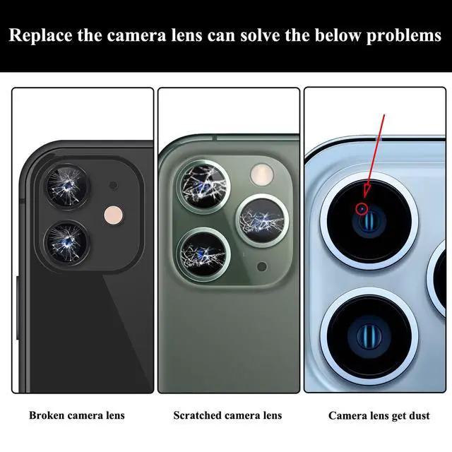 Alt view image 2 of 6 - 2 Sets Rear Camera Glass Replacement with Adhesive Pre-Installed, Repair Tools and Installation Manual Compatible with iPhone 15 Pro