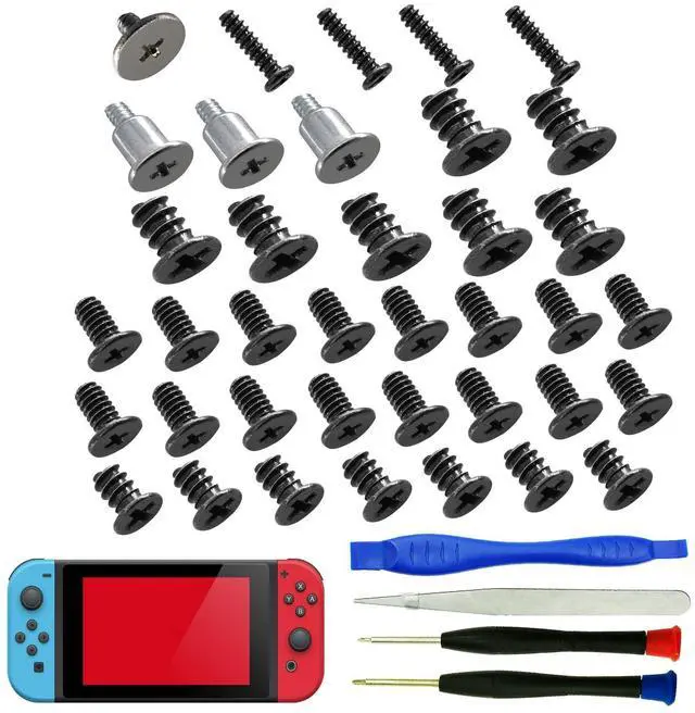 Main image of 40PCS with Tweezer Screwdriver Opening Tools Repair Replacement Kit Full Screws Set for Nintendo Switch Console