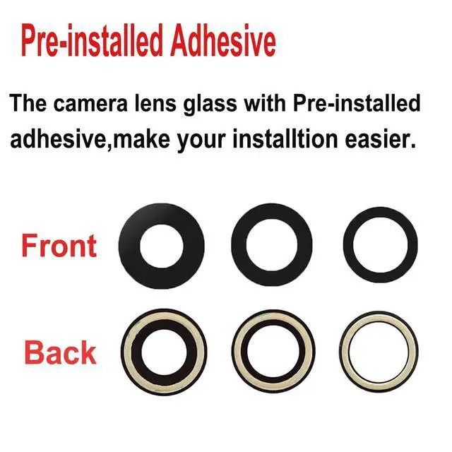 Alt view image 3 of 7 - 2 Sets for iPhone 13 Pro and iPhone 13 Pro Max Camera Lens Replacement, OEM Original Camera Glass Lens with Pre-Installed Adhesive+Repair Tools