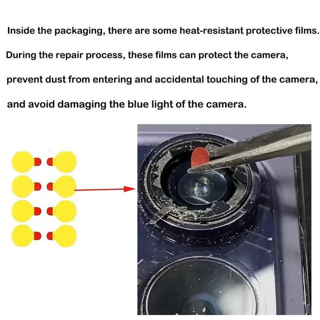 Alt view image 2 of 7 - 2 Sets for iPhone 13 Pro and iPhone 13 Pro Max Camera Lens Replacement, OEM Original Camera Glass Lens with Pre-Installed Adhesive+Repair Tools