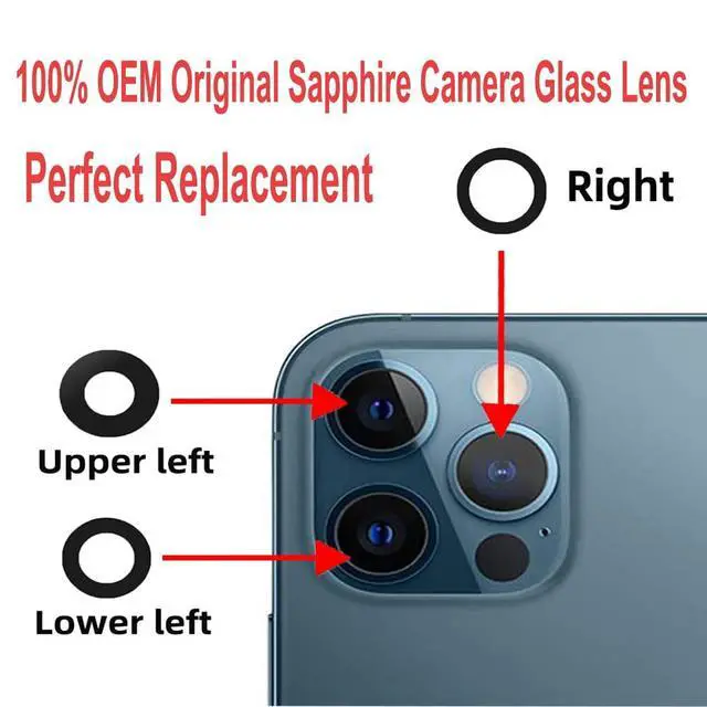 Alt view image 5 of 7 - 2 Sets for iPhone 13 Pro and iPhone 13 Pro Max Camera Lens Replacement, OEM Original Camera Glass Lens with Pre-Installed Adhesive+Repair Tools