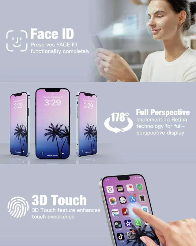 Alt view image 4 of 6 - for iPhone XR Screen Replacement 6.1 Inch 3D Touch Digitizer LCD Display Assembly with Repair Tools Kit Waterproof Tape and Screen Protector for A1984 A2105 A2106 A2108
