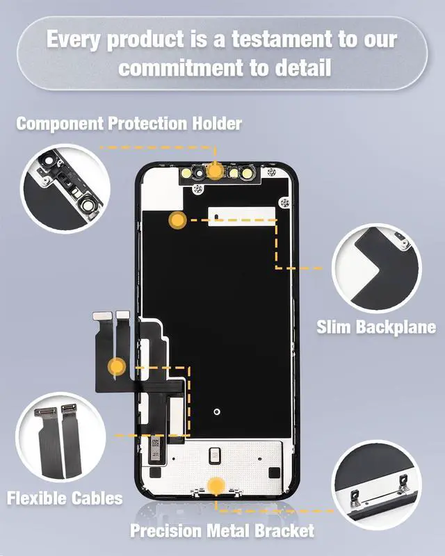 Alt view image 5 of 6 - for iPhone XR Screen Replacement 6.1 Inch 3D Touch Digitizer LCD Display Assembly with Repair Tools Kit Waterproof Tape and Screen Protector for A1984 A2105 A2106 A2108