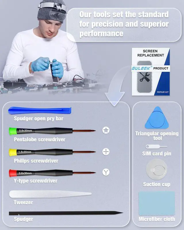 Alt view image 6 of 6 - for iPhone XR Screen Replacement 6.1 Inch 3D Touch Digitizer LCD Display Assembly with Repair Tools Kit Waterproof Tape and Screen Protector for A1984 A2105 A2106 A2108