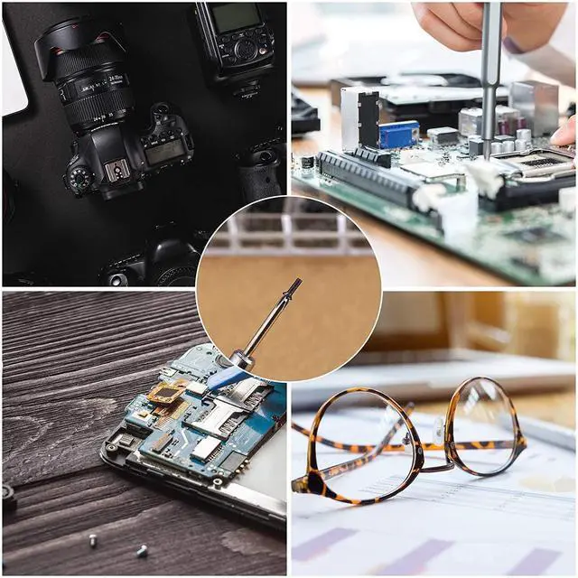 Alt view image 6 of 7 - 500 Pcs Small Replacement Screws, M1.2/M1.4/M2.0 Black Tiny Micro Laptop Computer Electronic Assortment Kit, Glasses Watches Hard Drive SSD Repair Screws, with Screwdriver