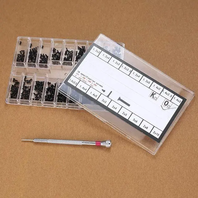 Alt view image 7 of 7 - 500 Pcs Small Replacement Screws, M1.2/M1.4/M2.0 Black Tiny Micro Laptop Computer Electronic Assortment Kit, Glasses Watches Hard Drive SSD Repair Screws, with Screwdriver