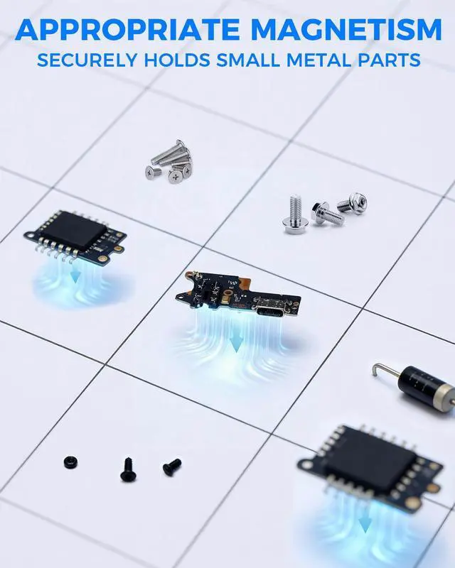 Alt view image 3 of 7 - Magnetic Mat Magnetic Project Mat with Waterproof Surface & Dry Erase Pen - Keep Screws and Small Parts Organized for Repairing Phone, Laptop, PC, Electronics - Large Size 11.8 x 9.8 inch