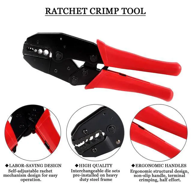 Alt view image 4 of 7 - RG58 Plug Crimp Connector and Striping Crimp Tool for RG58/RG59/RG6 10 Pack Red