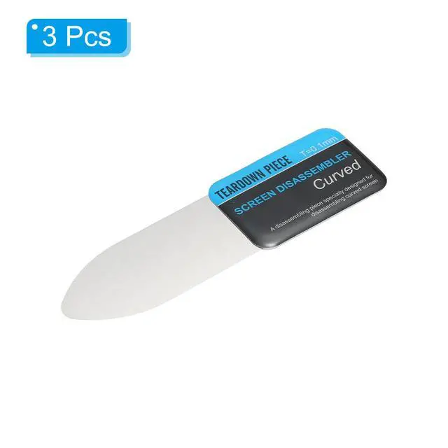 Alt view image 3 of 5 - Flat Curved Spudger Pry Blade Professional Stainless Steel Metal 0.1mm Ultra Thin Pry Opening Tool for Mobile Phone Repair 3pcs