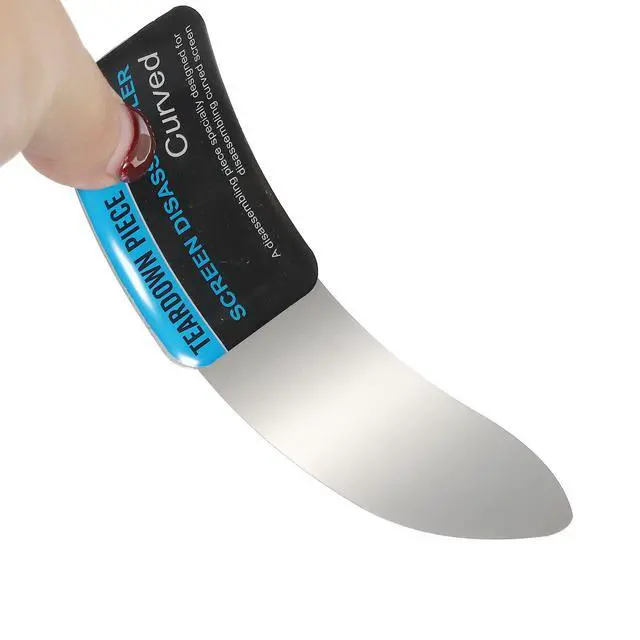 Alt view image 4 of 5 - Flat Curved Spudger Pry Blade Professional Stainless Steel Metal 0.1mm Ultra Thin Pry Opening Tool for Mobile Phone Repair 3pcs