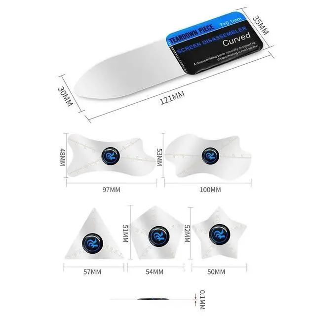 Alt view image 2 of 6 - 6PCS Curved Screen Ultra Thin Metal 0.1mm Steel Opening Tool For Mobile phone Ipad Laptop Screen Separating Opening Pry Tool