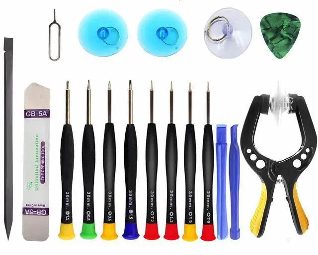 Main image of Upgraded 18 PCS Phone Screen Repair Kit, Suction Cup Pliers Opening Repair Kit, Repair Precision Screwdriver Set Compatible with iPhone, iPad, Cellphone and Other Smooth Surface LCD Screen Opener