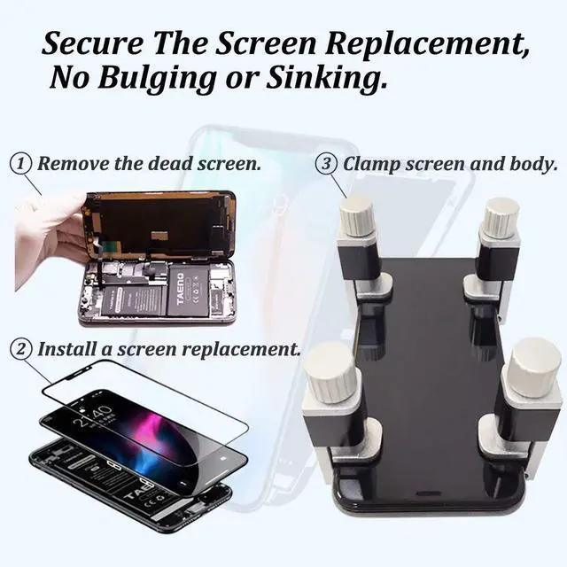 Alt view image 2 of 6 - Phone Repair Clamp 4pcs for Screen Repair, Adjustable Fastening iPhone Clip Holder, Frame Clamp Tool for iPad MacBook Tablet LCD iPhone Screen Replacement