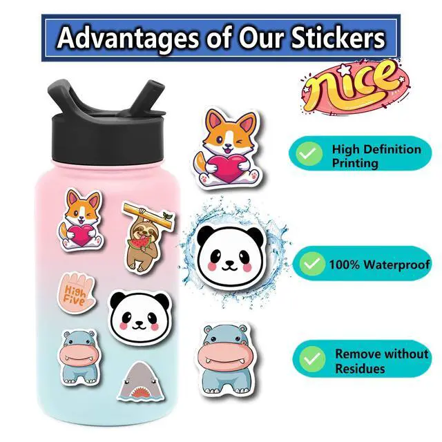 Alt view image 2 of 6 - 200Pcs Water Bottle Stickers for Kids Teens, Waterproof Vinyl Stickers, Stickers for Kids Classroom Decor, Teacher Supplies & Classroom Must Haves