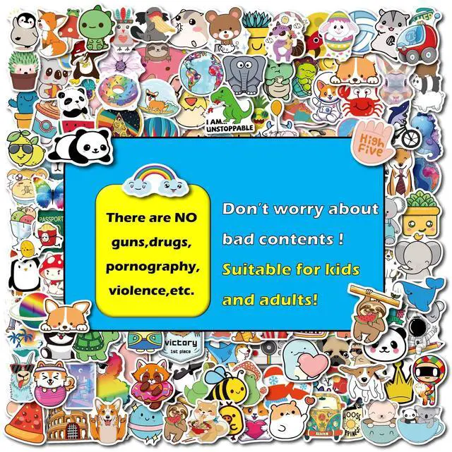Alt view image 4 of 6 - 200Pcs Water Bottle Stickers for Kids Teens, Waterproof Vinyl Stickers, Stickers for Kids Classroom Decor, Teacher Supplies & Classroom Must Haves