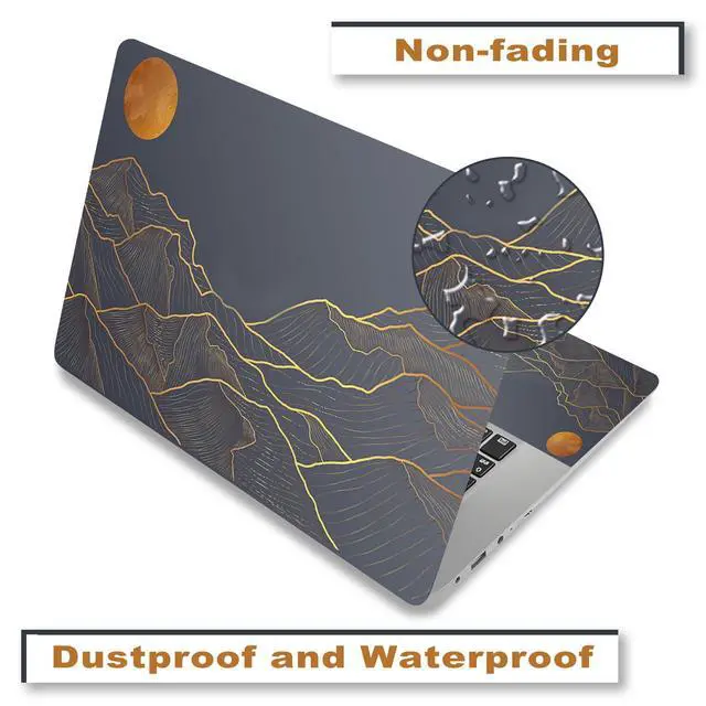 Alt view image 4 of 7 - Laptop Decal Sticker Skin Cover, 11.612" 13" 13.3" 14" 15" 15.4" 15.6" Laptop Netbook Vinyl Skin Sticker Cover Art Notebook Protector (2 Wrist Pad Skins), Removable Reusable, Abstract Mountain