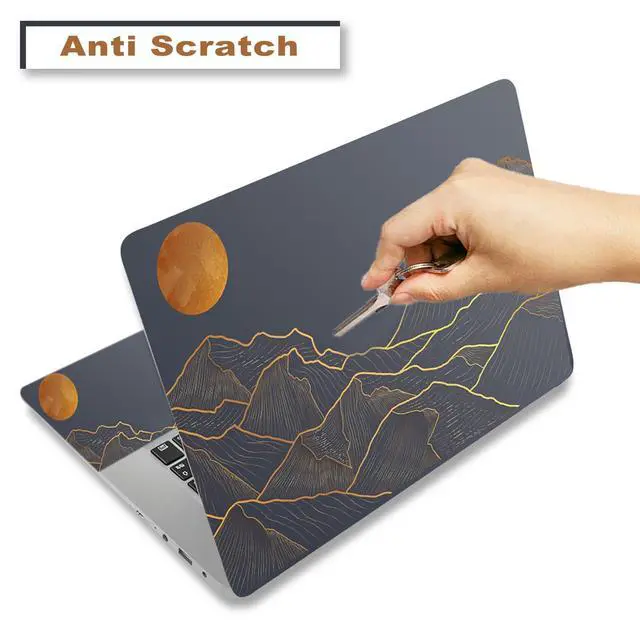 Alt view image 3 of 7 - Laptop Decal Sticker Skin Cover, 11.612" 13" 13.3" 14" 15" 15.4" 15.6" Laptop Netbook Vinyl Skin Sticker Cover Art Notebook Protector (2 Wrist Pad Skins), Removable Reusable, Abstract Mountain