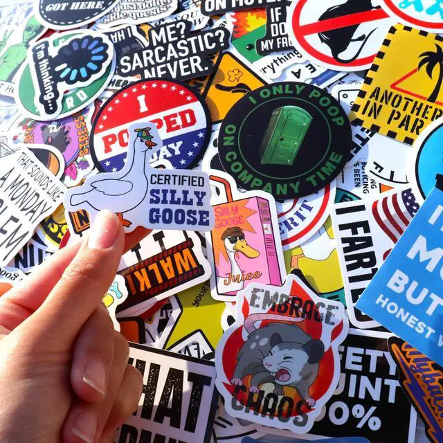 Alt view image 2 of 7 - 200 Pcs Funny Stickers for Adults (Dirty) - Meme Water Bottles Sticker Pack Waterproof Cool Accesory for Laptop, Hard Hats, Sarcastic, Scrapbooking Decals