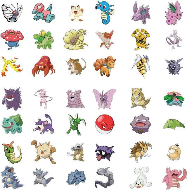 Alt view image 4 of 6 - 100 Cartoon Pokémon Stickers Waterproof & Durable Cute Decals for Perfect for Laptops, Phones, Skateboards, Luggage,Assorted Funny for Gifts, Party Favors.