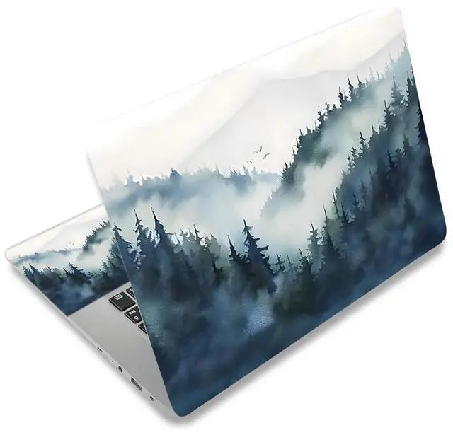 Main image of 12.1-15.6 Inch Laptop Skin Decal, Universal Reusable Vinyl Laptop Cover Sticker, Waterproof Art Decal Protector - Misty Forest