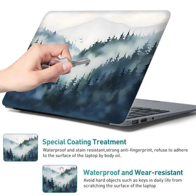 Alt view image 4 of 7 - 12.1-15.6 Inch Laptop Skin Decal, Universal Reusable Vinyl Laptop Cover Sticker, Waterproof Art Decal Protector - Misty Forest