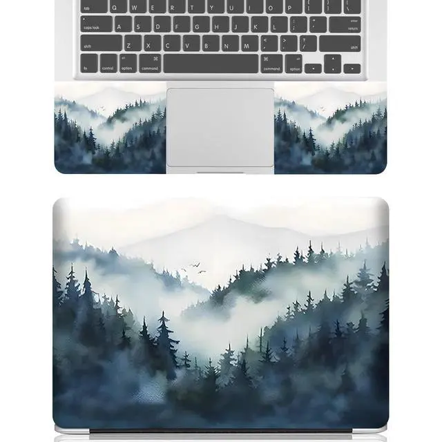 Alt view image 7 of 7 - 12.1-15.6 Inch Laptop Skin Decal, Universal Reusable Vinyl Laptop Cover Sticker, Waterproof Art Decal Protector - Misty Forest