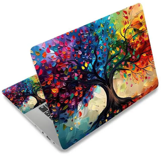 Main image of 12.1-15.6 Inch Laptop Skin Decal, Universal Reusable Vinyl Laptop Cover Sticker, Waterproof Art Decal Protector in Colorful Tree
