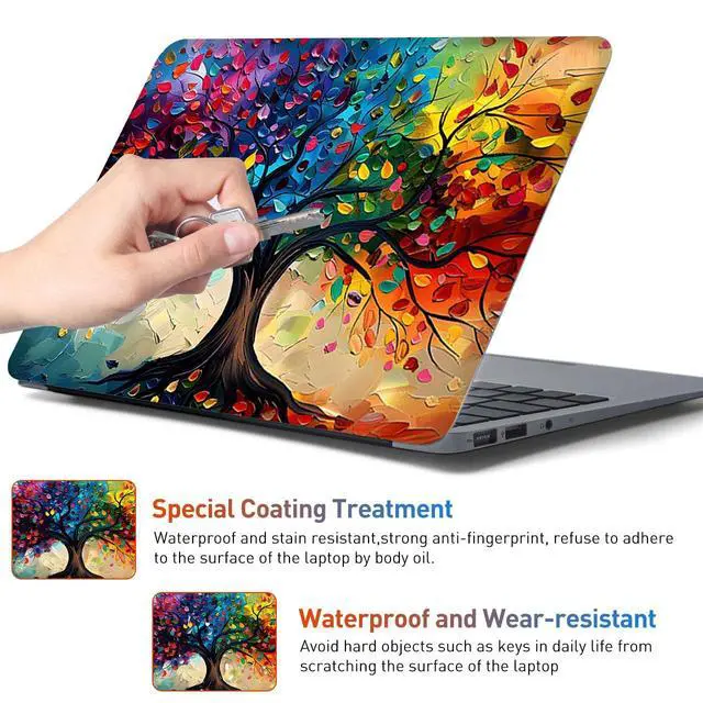 Alt view image 6 of 7 - 12.1-15.6 Inch Laptop Skin Decal, Universal Reusable Vinyl Laptop Cover Sticker, Waterproof Art Decal Protector in Colorful Tree