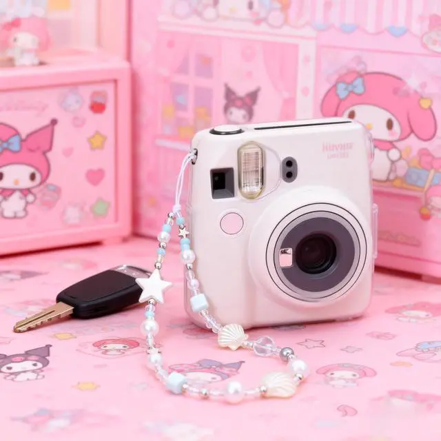 Alt view image 4 of 7 - 2 Pcs Phone Charm Strap Universal Hand Phone Wrist Strap Camera Lanyard Pearl Beaded Cute Chain String Accessories Universal for iPhone 17 16 Pro Max Samsung Women Girls Keychain Brown and White Star