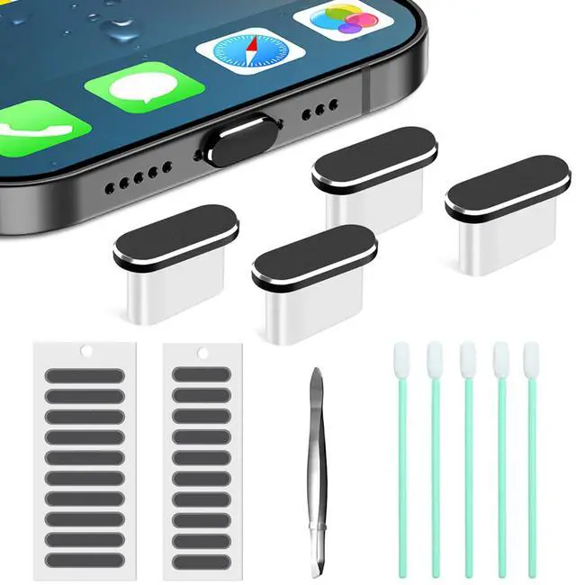 Main image of USB C Dust Plug, 4 Pack USB C Dust Cover Type C Anti Dust Port Plug Charging Port Protector Cap with Speaker Dust Cover for iPhone 15,16, Ari,17 Series, Samsung Galaxy S24-S20,Note, All USB C Devices