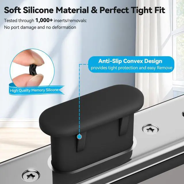 Alt view image 2 of 7 - Silicone USB C Dust Plug,4-in-1 27 Pack Type C Anti Dust Plug Cleaning Tool Set,USB C Plug Cover Charging Port Protector for iPhone 15/16/17, Kindle, Samsung, One Plus, All USB C-Port Devices