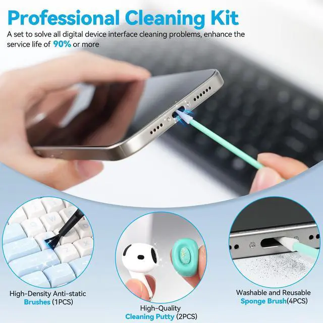 Alt view image 3 of 7 - Silicone USB C Dust Plug,4-in-1 27 Pack Type C Anti Dust Plug Cleaning Tool Set,USB C Plug Cover Charging Port Protector for iPhone 15/16/17, Kindle, Samsung, One Plus, All USB C-Port Devices