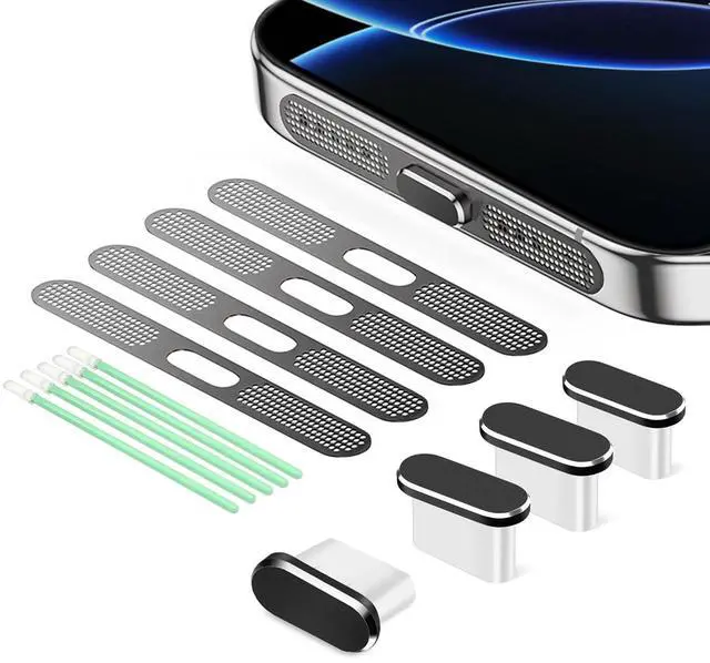 Main image of USB C Dust Plug, 4 Pack USB C Port Cover, Type C Charging Port Plug Cover with Speaker Dust Cover, Phone Accessories for iPhone 17, iPhone 15/16/16 Plus/16 Pro/16 Pro Max