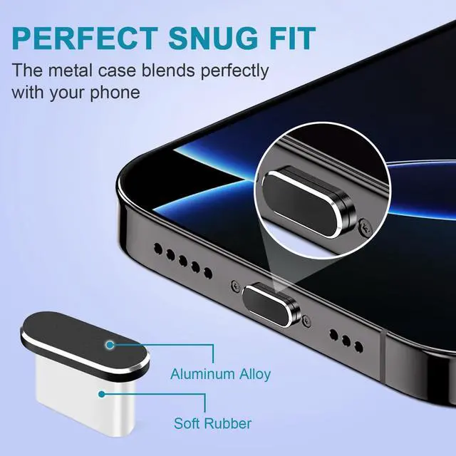 Alt view image 4 of 6 - USB C Dust Plug, 4 Pack USB C Port Cover, Type C Charging Port Plug Cover with Speaker Dust Cover, Phone Accessories for iPhone 17, iPhone 15/16/16 Plus/16 Pro/16 Pro Max