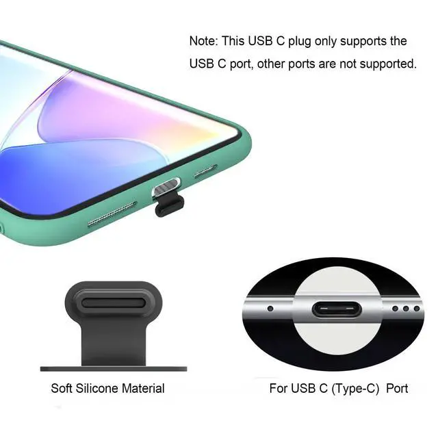 Alt view image 2 of 7 - 8PCS USB Type C Anti Dust Plugs Cover, C-Type Port Dust Plug, USB C Dust Cover, Anti-Lost USB C Charging Port Dust Covers Protectors for iPhone 15 16 17 Plus/Pro/Max, with Speaker Mesh Cover