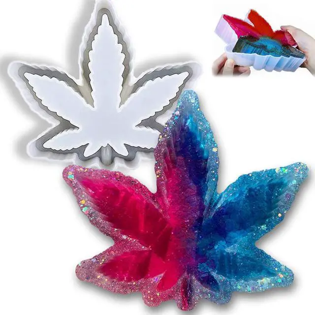 Main image of Ashtray Mold for Resin, Large Leaf Silicone Mold for Epoxy Resin, Maple Leaf Rolling Tray for Jewelry Storage Box, DIY Craft Gift, Home Decoration