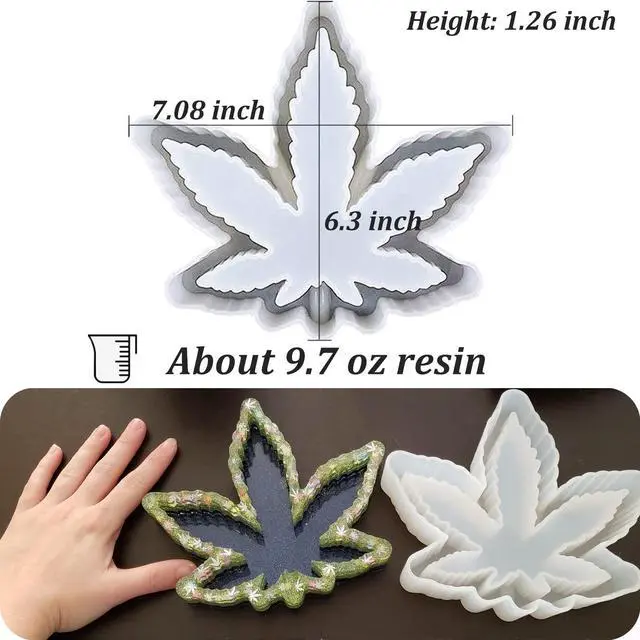 Alt view image 2 of 6 - Ashtray Mold for Resin, Large Leaf Silicone Mold for Epoxy Resin, Maple Leaf Rolling Tray for Jewelry Storage Box, DIY Craft Gift, Home Decoration