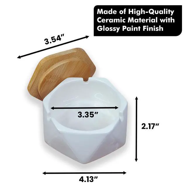 Alt view image 2 of 7 - Ashtrays for Cigarettes Geometric Ashtray - Premium Ceramic Cool Ashtrays Gifts for Smokers Home Ashtrays Indoor Outdoor Patio Retro Desktop Decor Unique Decorative Fancy Cute Ashtray White