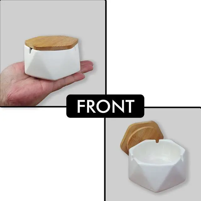 Alt view image 4 of 7 - Ashtrays for Cigarettes Geometric Ashtray - Premium Ceramic Cool Ashtrays Gifts for Smokers Home Ashtrays Indoor Outdoor Patio Retro Desktop Decor Unique Decorative Fancy Cute Ashtray White